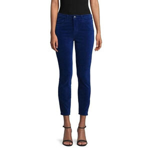 L’Agence Women Margot High Rise Skinny Blue Velvet Pants Size 25